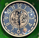 Horloge murale vintage Salzburg 60 cm avec rouages doré anthracite
