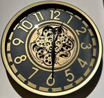 Lade das Bild in den Galerie-Viewer, 60 cm Salzburg Vintage Wanduhr mit Zahnrädern gold anthrazit

