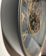 Horloge murale vintage Salzburg 60 cm avec rouages doré anthracite