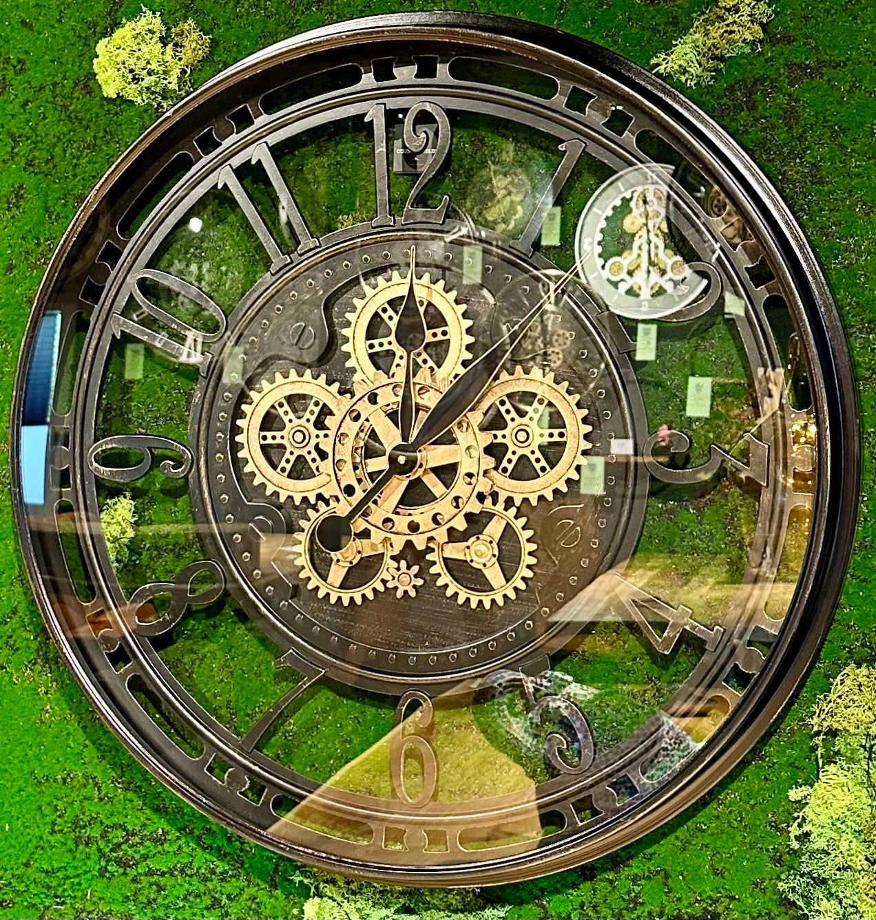 70 cm XL Wanduhr Berlin Zahnräder Animation schwarz