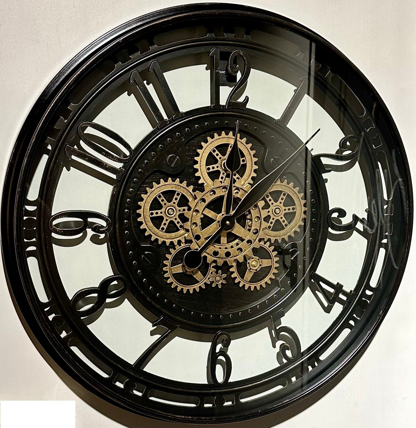 70 cm XL Wanduhr Berlin Zahnräder Animation schwarz