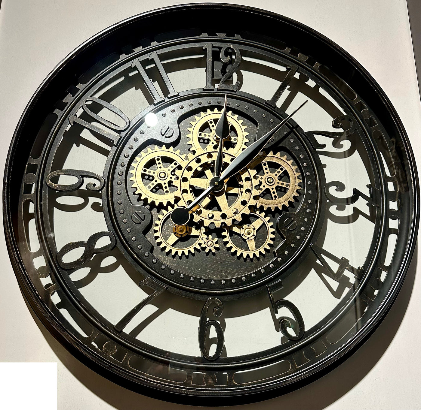 70 cm XL Wanduhr Berlin Zahnräder Animation schwarz