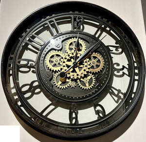 70 cm XL Wanduhr Berlin Zahnräder Animation schwarz