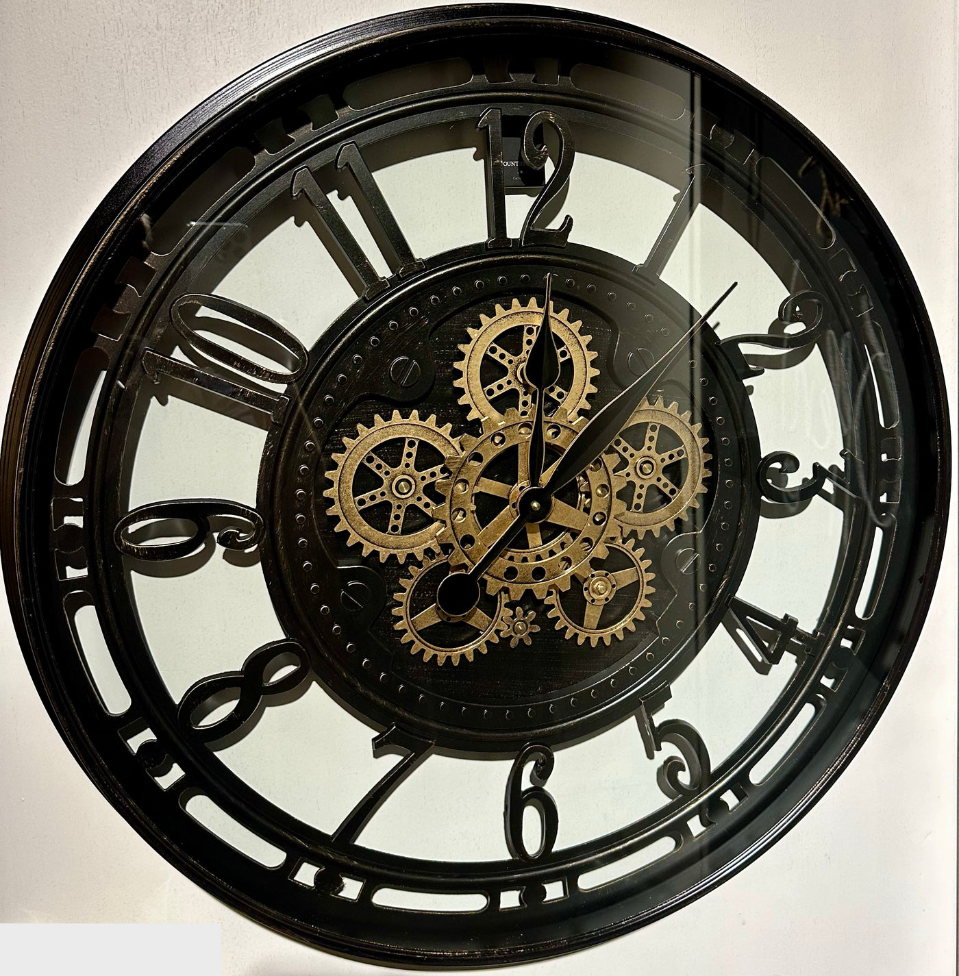 70 cm XL Wanduhr Berlin Zahnräder Animation schwarz