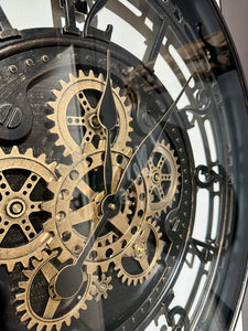 70 cm XL Wanduhr Berlin Zahnräder Animation schwarz