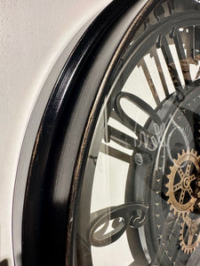 70 cm XL Wanduhr Berlin Zahnräder Animation schwarz