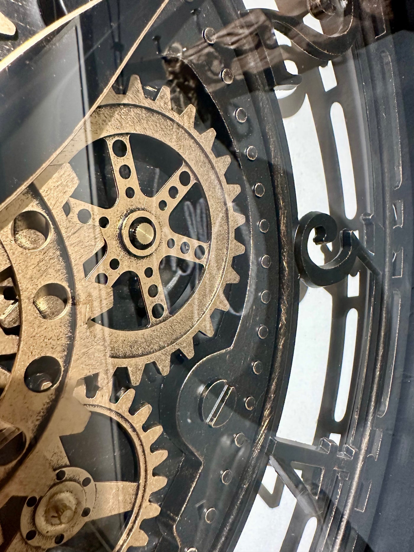 70 cm XL Wanduhr Berlin Zahnräder Animation schwarz