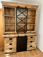 Lade das Bild in den Galerie-Viewer, Buffetschrank Bombay Mangoholz natur massiv Industrial Style 160 cm
