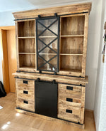 Lade das Bild in den Galerie-Viewer, Buffetschrank Bombay Mangoholz natur massiv Industrial Style 160 cm
