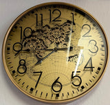 Goldene Welt Zahnrad Wanduhr 60 cm braun animiert drehend