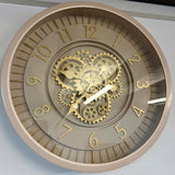 46 cm Wohnzimmer Wanduhr Flensburg mit Zahnrädern sand beige Küche