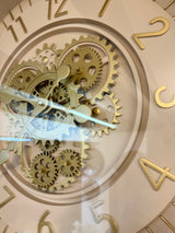 46 cm Wohnzimmer Wanduhr Flensburg mit Zahnrädern sand beige Küche