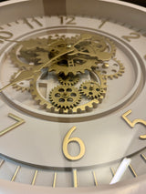 46 cm Wohnzimmer Wanduhr Flensburg mit Zahnrädern sand beige Küche