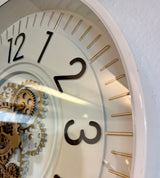 53 cm Wohnzimmer Wanduhr Flensburg mit Zahnrädern weiß Küche