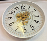 53 cm Wohnzimmer Wanduhr Flensburg mit Zahnrädern weiß Küche