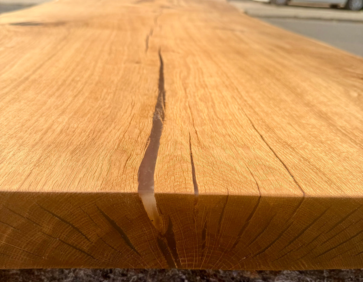 Plateau de table en chêne massif de 120 cm en une seule planche