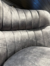 Stuhl Marth Samt in 3 Farben Cognac-braun creme-beige anthrazit-grau mit Metallgestell