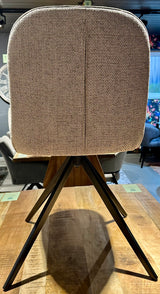 360 Grad Esszimmer Stuhl Leander Teddy Stoff in 3 Farben Cream Beige Rust drehbar