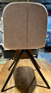 360 Grad Esszimmer Stuhl Leander Teddy Stoff in 3 Farben Cream Beige Rust drehbar