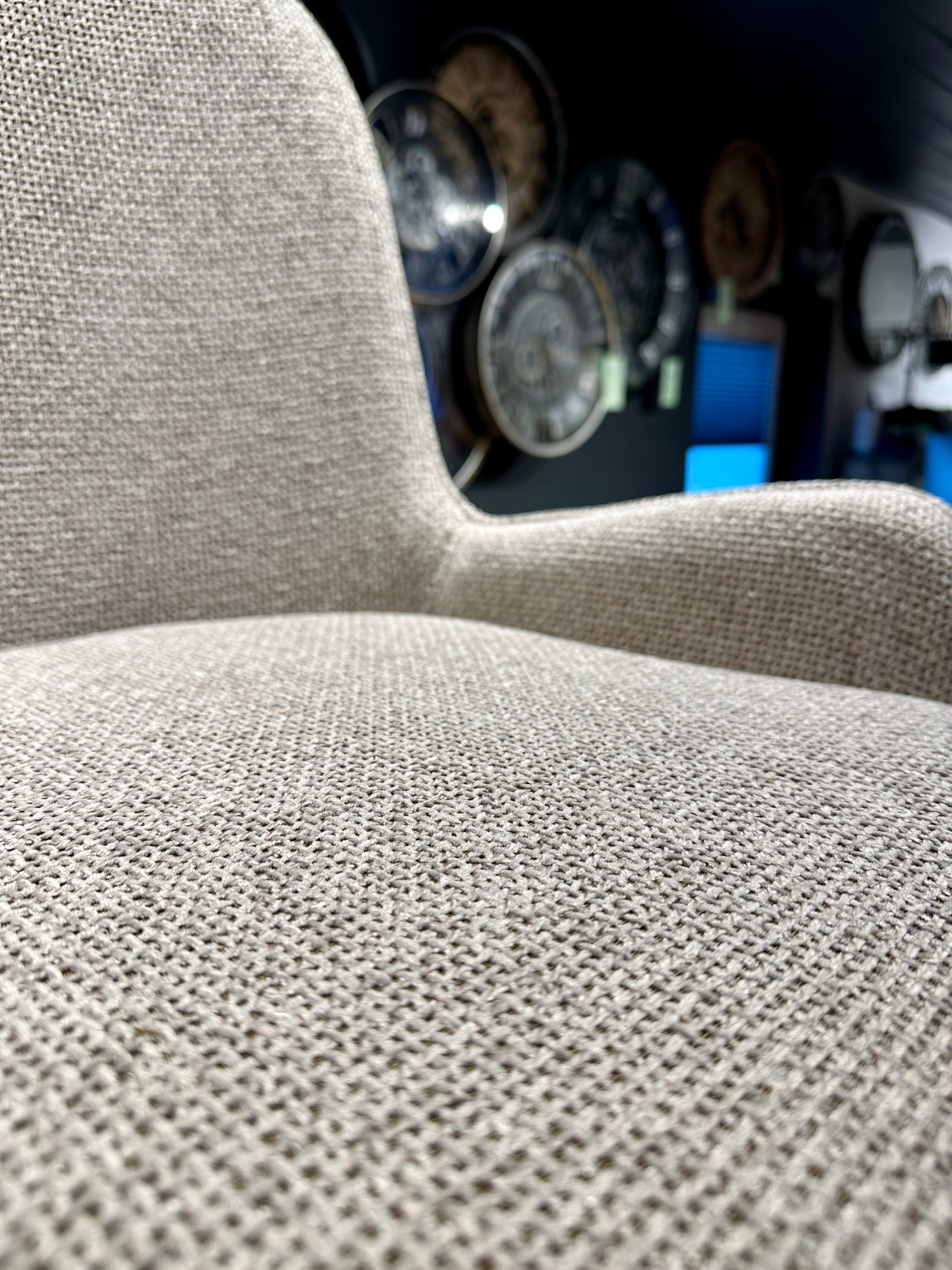 360 Grad Esszimmer Stuhl Leander Teddy Stoff in 3 Farben Cream Beige Rust drehbar