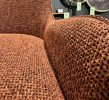 360 Grad Esszimmer Stuhl Leander Teddy Stoff in 3 Farben Cream Beige Rust drehbar