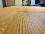 Esstisch Olpe Eiche massiv 180 bis 300 cm in 4,5 cm Dicke Holz geölt mit Holzgestell Trapez 8 Größen