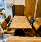 5 cm Esstisch Serang Teak 180 cm Holz mit V-Gestell schwarz