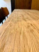 5 cm Esstisch Serang Teak 180 cm Holz mit V-Gestell schwarz