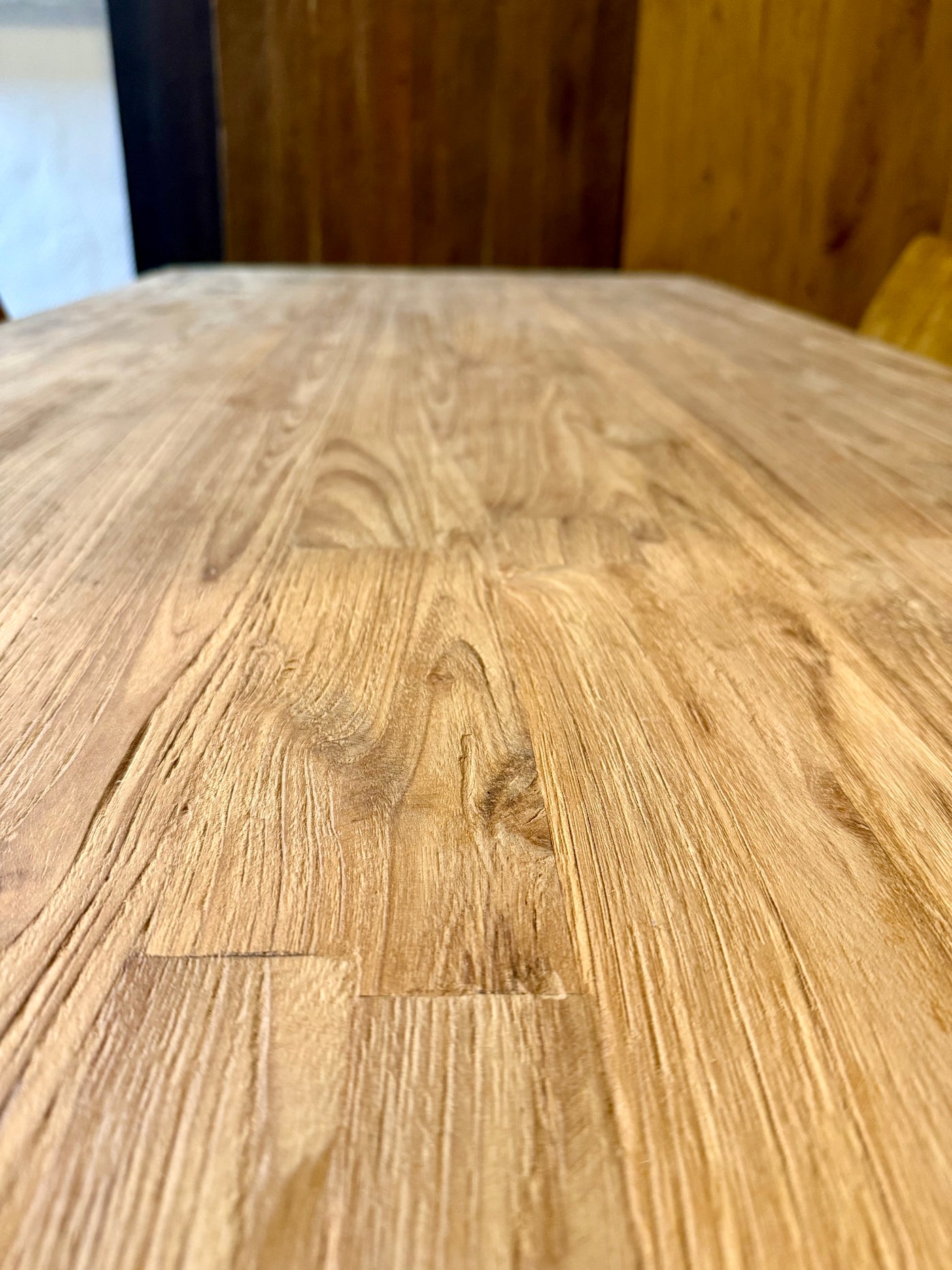 5 cm Esstisch Serang Teak 180 cm Holz mit V-Gestell schwarz