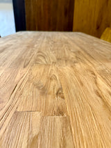 5 cm Esstisch Serang Teak 180 cm Holz mit V-Gestell schwarz