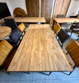 5 cm Esstisch Serang Teak 180 cm Holz mit V-Gestell schwarz
