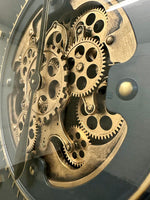 Lade das Bild in den Galerie-Viewer, 80 cm Jena Vintage Wanduhr mit Zahnrädern gold anthrazit
