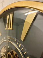 Lade das Bild in den Galerie-Viewer, 80 cm Jena Vintage Wanduhr mit Zahnrädern gold anthrazit
