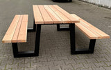 Metall Picknick Tisch Untergestell Outdoor Set Ironline X oder W Schwarz pulverbeschichtet verzinkt