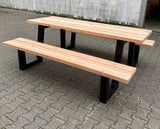 Metall Picknick Tisch Untergestell Outdoor Set Ironline X oder W Schwarz pulverbeschichtet verzinkt