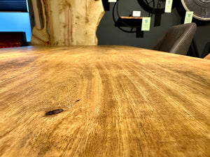 Esstisch Mumbai Mango 160 bis 260 in 6 cm Dicke Holz mit U Metall Gestell schwarz massiv 6 Größen