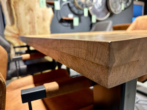 Esstisch Mumbai Mango 160 bis 260 in 6 cm Dicke Holz mit U Metall Gestell schwarz massiv 6 Größen