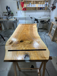 180 cm Edel Esche Baumstamm Tischplatte Holzplatte 5 cm massiv als Schreibtisch oder Esstisch verwendbar