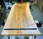 Lade das Bild in den Galerie-Viewer, 180 cm Edel Esche Baumstamm Tischplatte Holzplatte 5 cm massiv naturbelassene Baumkante
