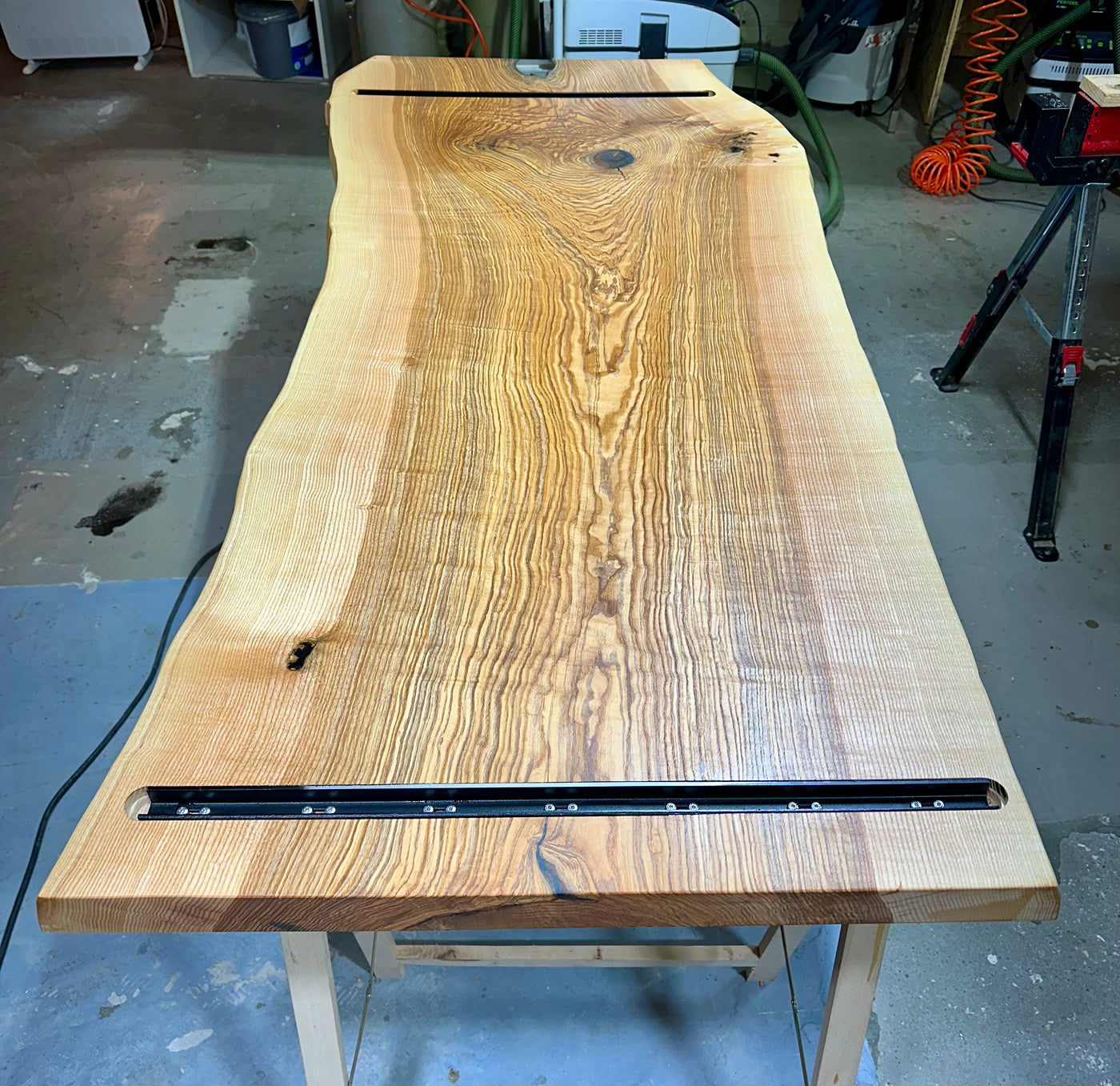 Plateau de table en frêne noble, 180 cm, 5 cm d'épaisseur massive, utilisable comme bureau ou table à manger