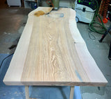 Plateau de table en frêne noble, 180 cm, 5 cm d'épaisseur massive, utilisable comme bureau ou table à manger