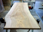 Lade das Bild in den Galerie-Viewer, 180 cm Edel Esche Baumstamm Tischplatte Holzplatte 5 cm massiv naturbelassene Baumkante
