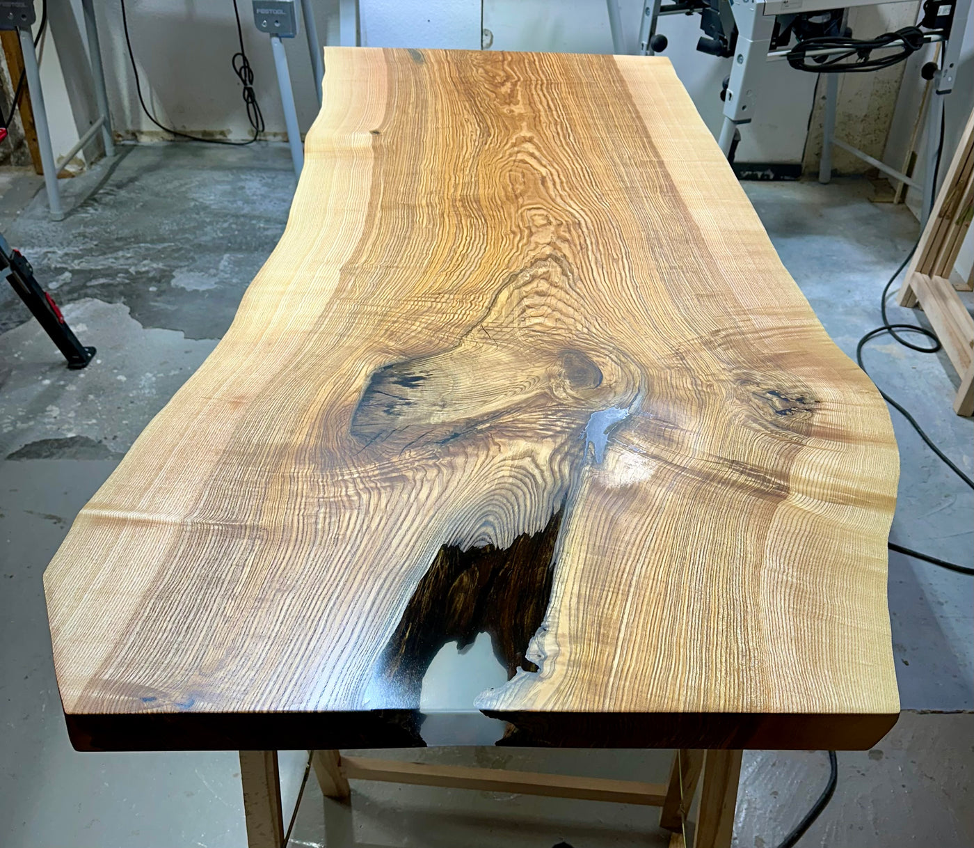 Plateau de table en frêne noble, 180 cm, 5 cm d'épaisseur massive, utilisable comme bureau ou table à manger