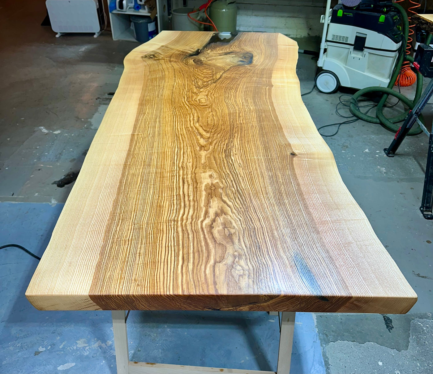 Plateau de table en frêne noble, 180 cm, 5 cm d'épaisseur massive, utilisable comme bureau ou table à manger