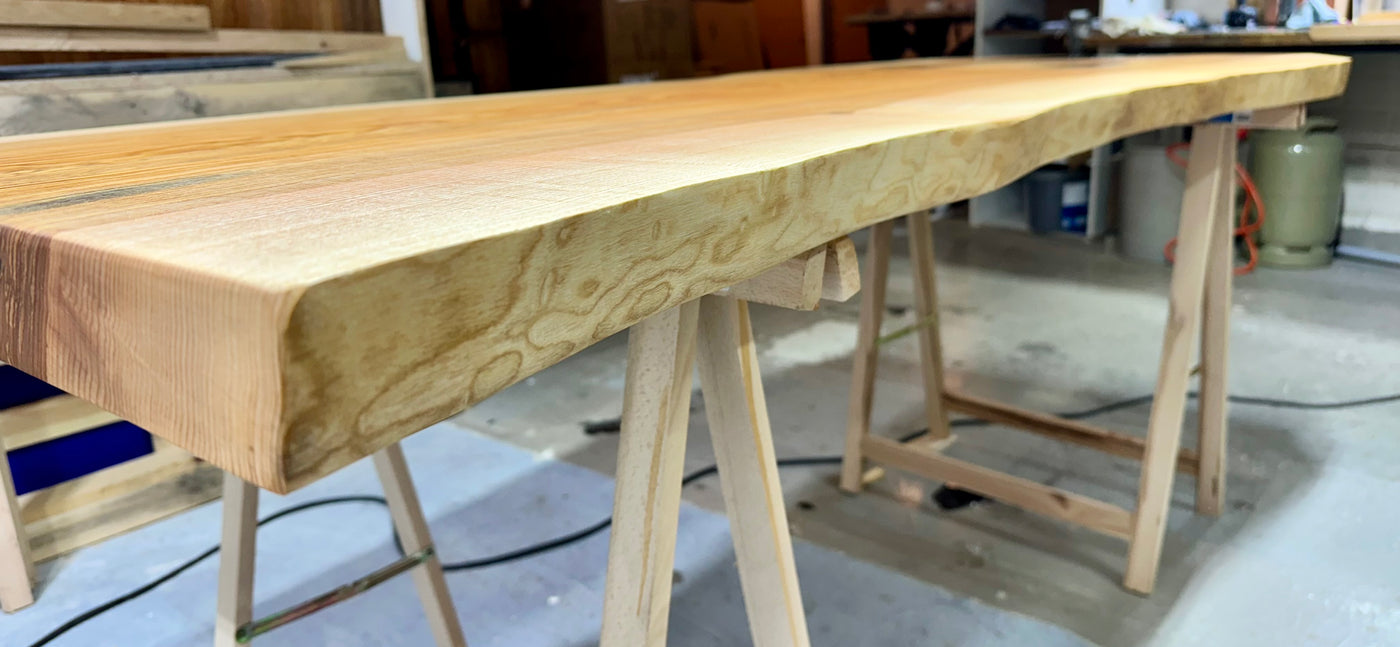 Plateau de table en frêne noble, 180 cm, 5 cm d'épaisseur massive, utilisable comme bureau ou table à manger