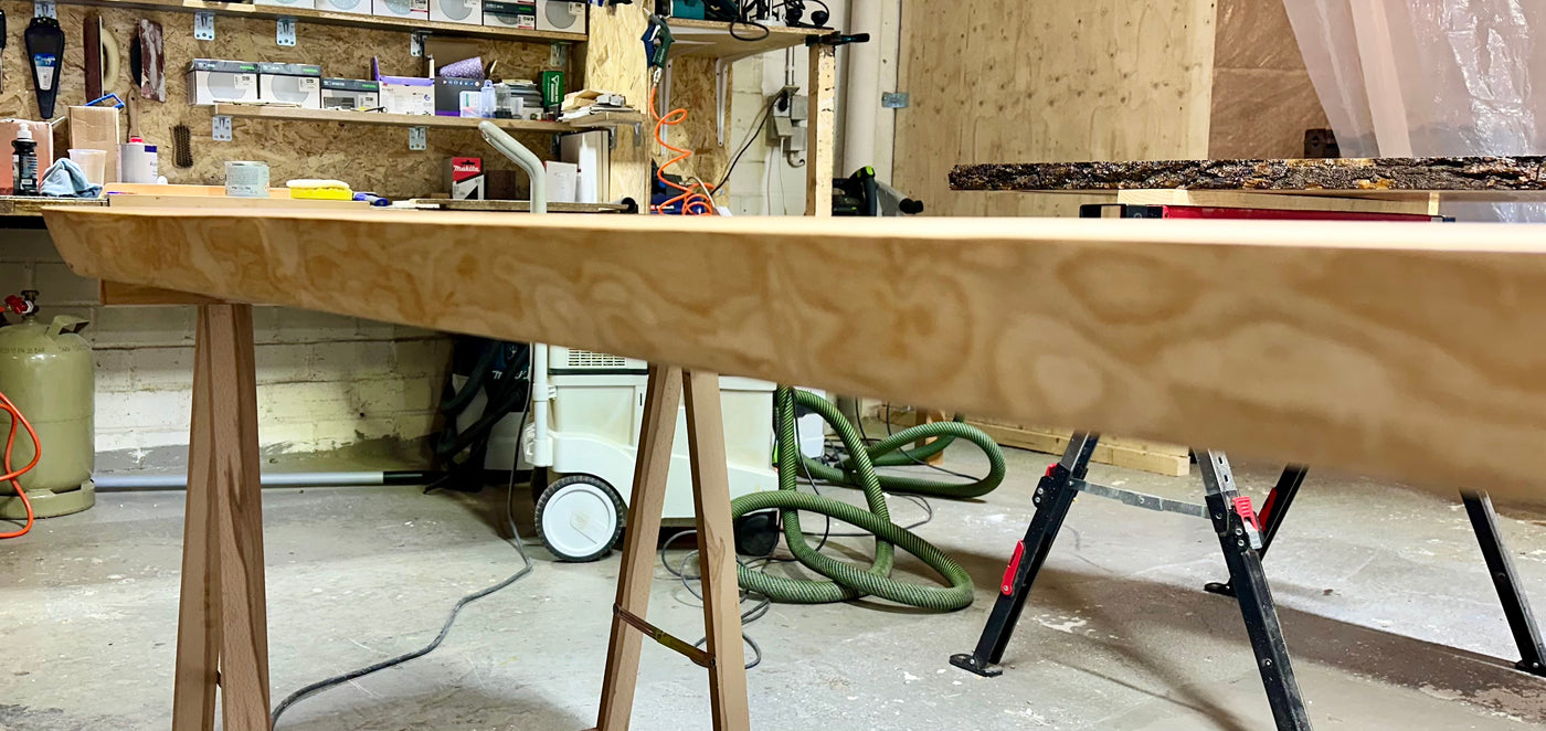 Plateau de table en frêne noble, 180 cm, 5 cm d'épaisseur massive, utilisable comme bureau ou table à manger