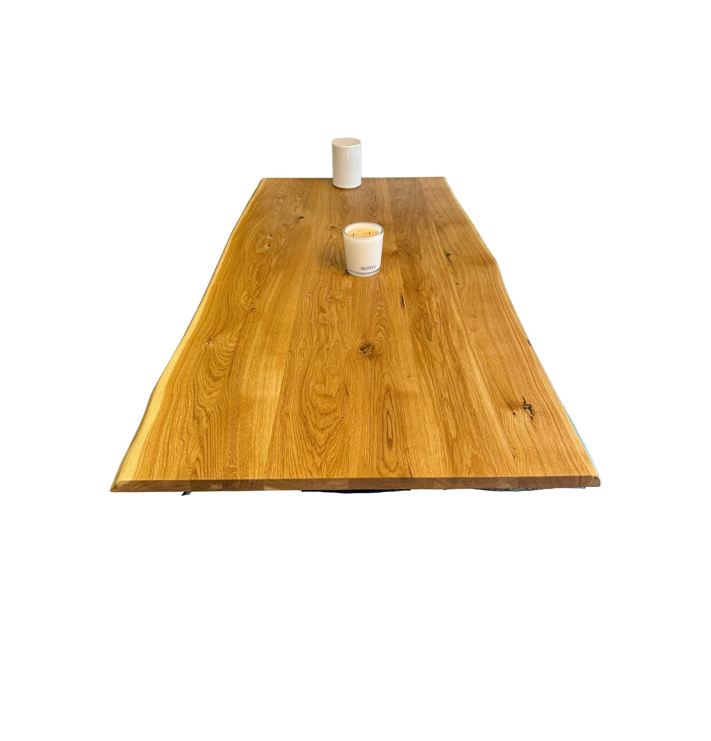 Table de bar Düsseldorf chêne massif pur 160 à 240 cm, épaisseur 3 cm, bois huilé avec pied colonne en métal noir, 5 tailles