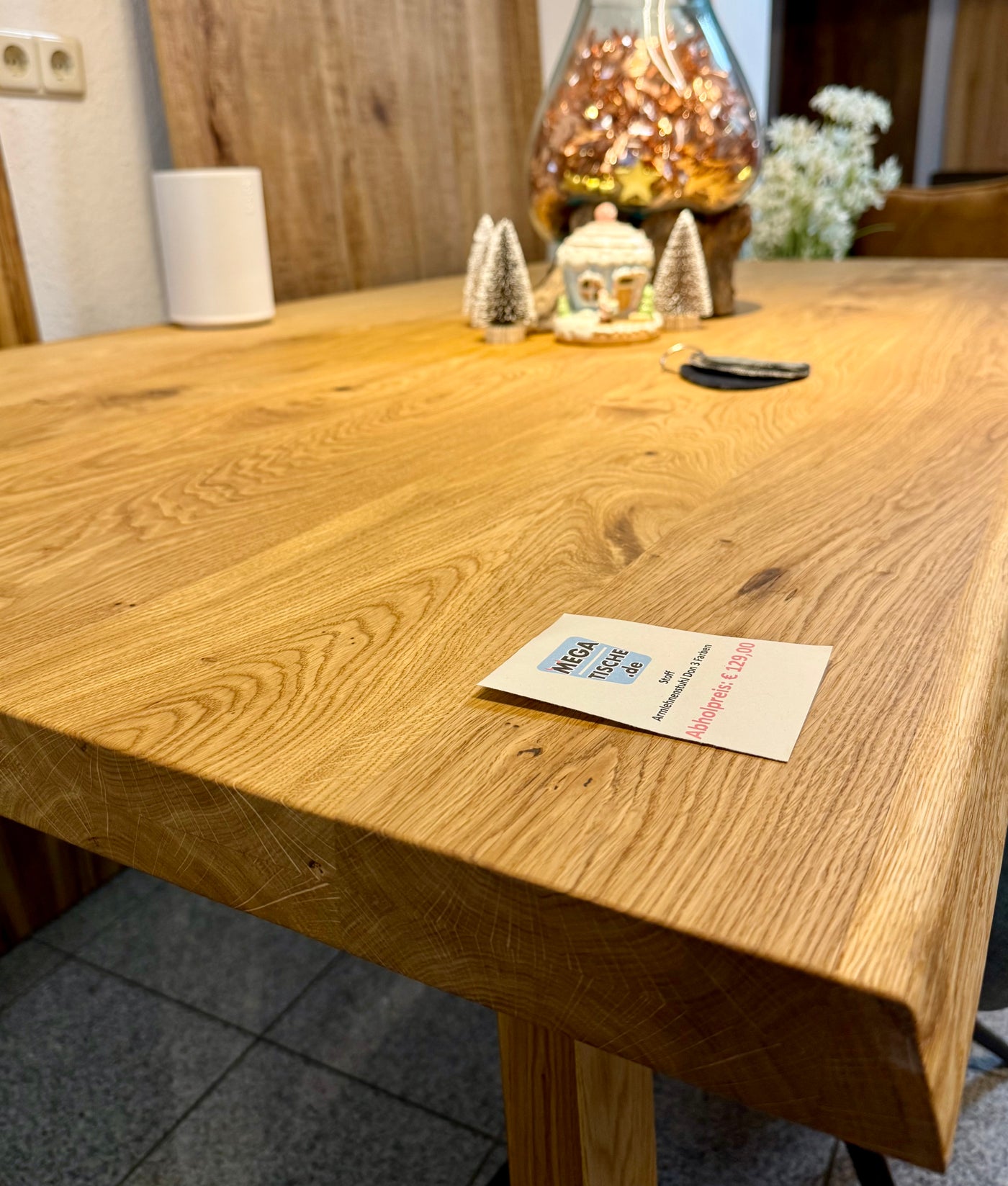 Esstischplatte Olpe Eiche massiv 180 bis 300 cm in 4,5 cm Dicke Holz geölt 7 Größen