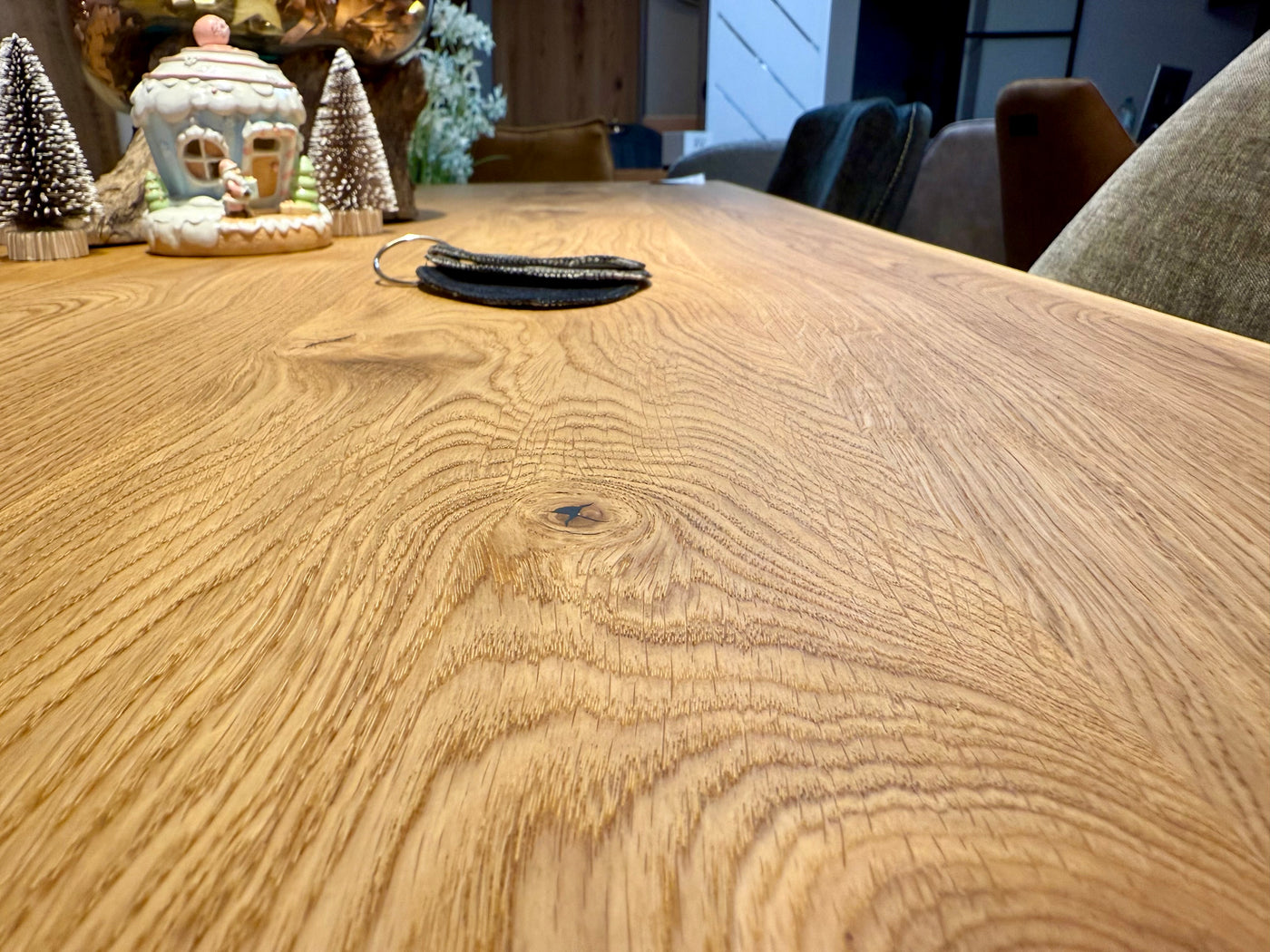 Esstischplatte Olpe Eiche massiv 180 bis 300 cm in 4,5 cm Dicke Holz geölt 7 Größen