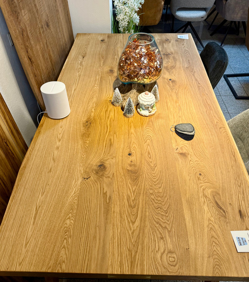 Esstischplatte Olpe Eiche massiv 180 bis 300 cm in 4,5 cm Dicke Holz geölt 7 Größen